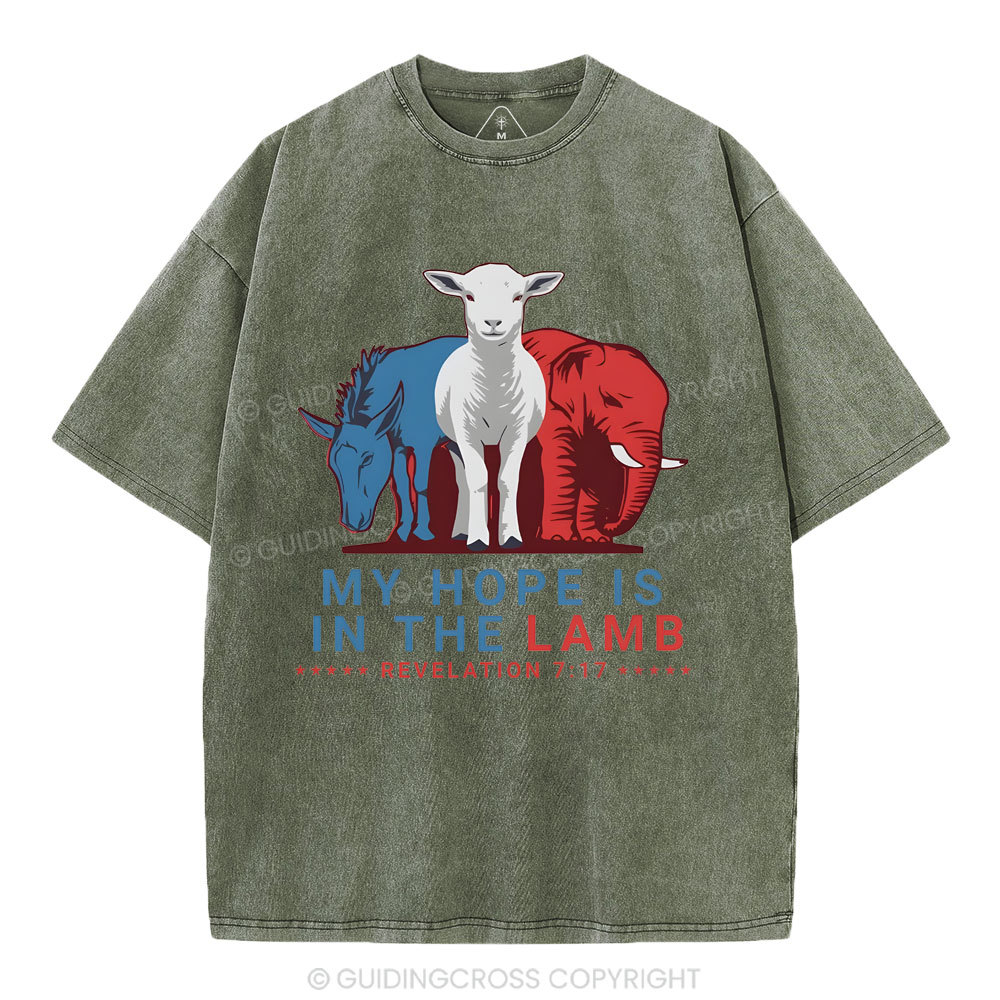 My Hope Is In The Lamb Christian Washed T-Shirt