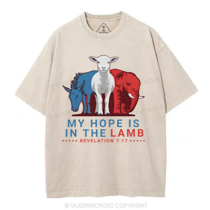 My Hope Is In The Lamb Christian Washed T-Shirt