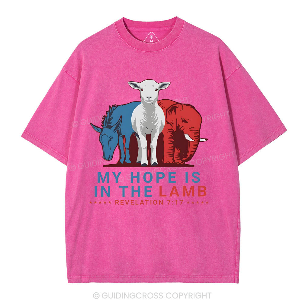 My Hope Is In The Lamb Christian Washed T-Shirt