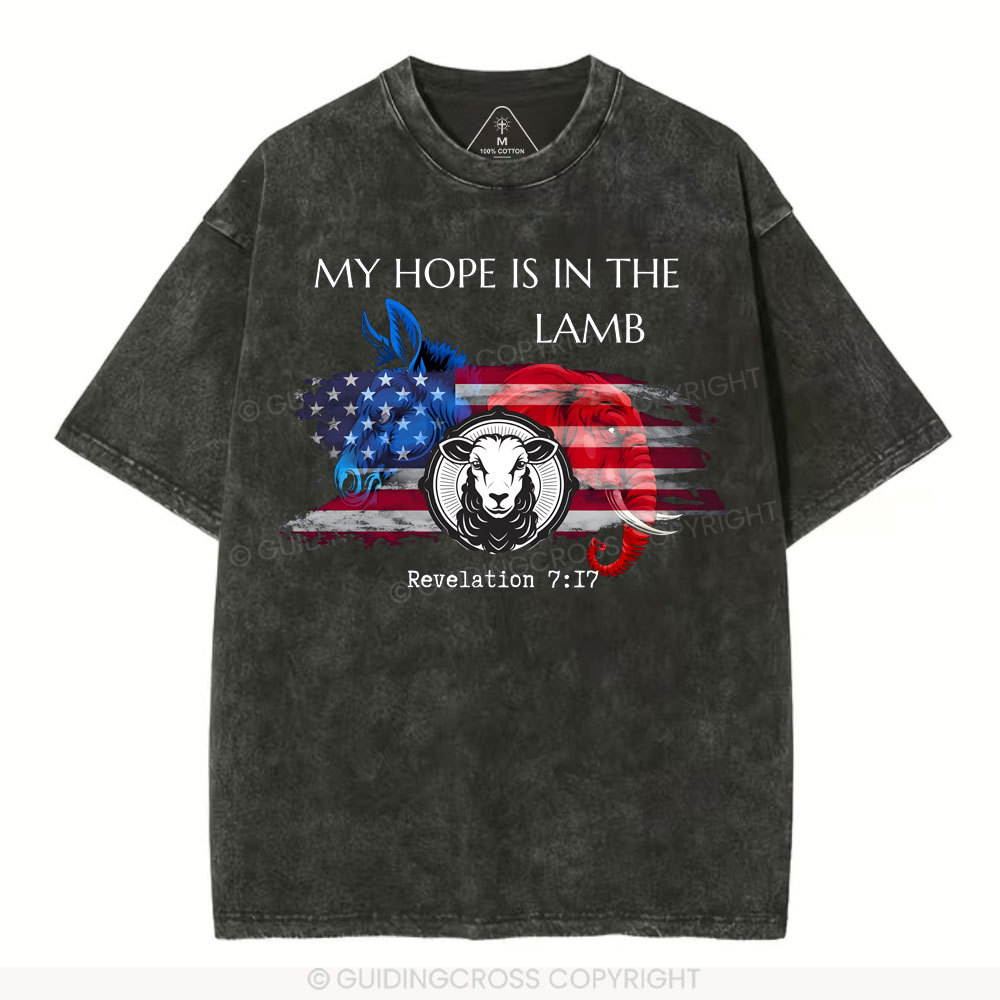 My Hope Is In The Lamb  Christian Washed T-Shirt