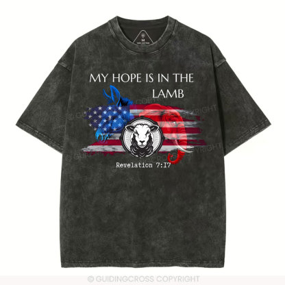 My Hope Is In The Lamb  Christian Washed T-Shirt