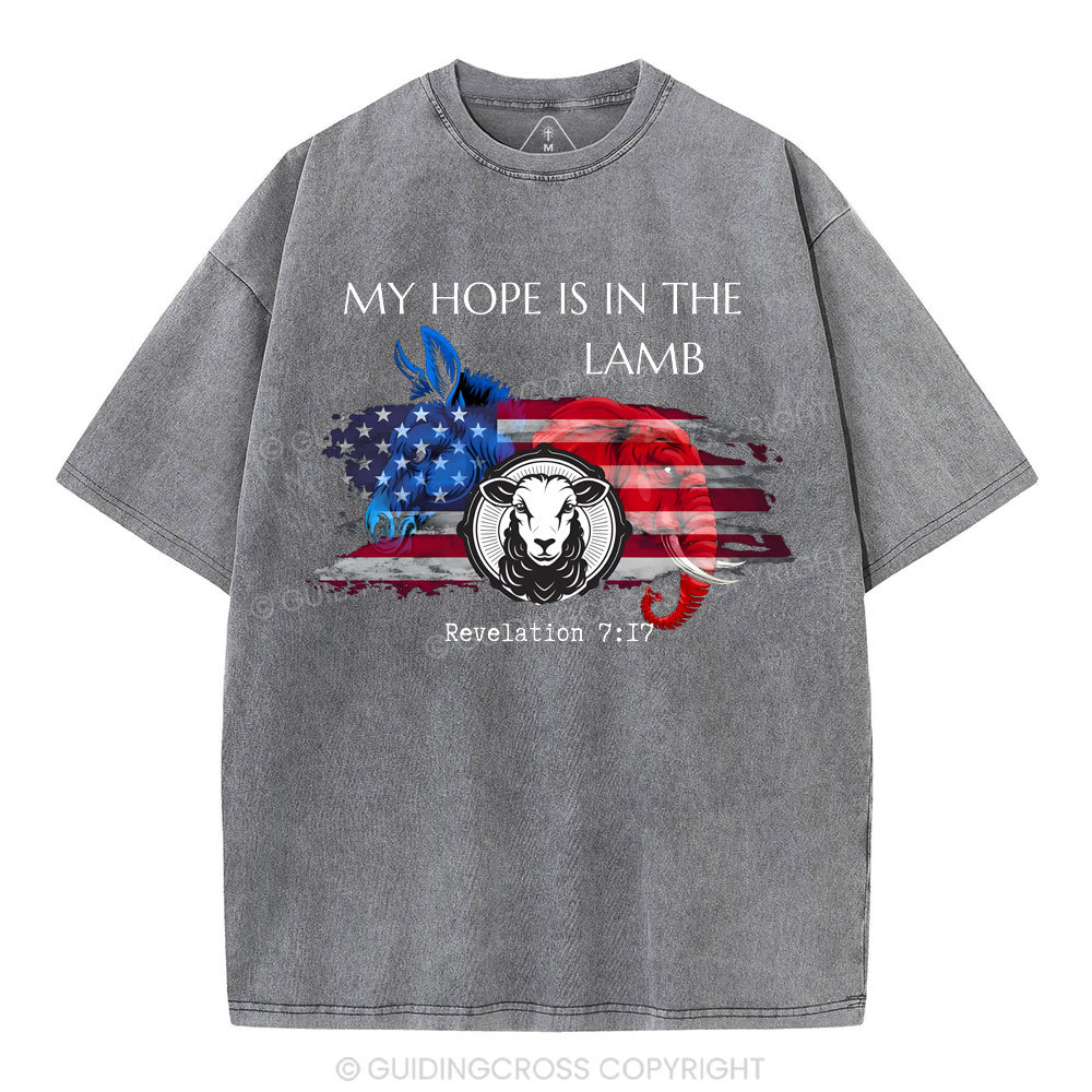 My Hope Is In The Lamb  Christian Washed T-Shirt