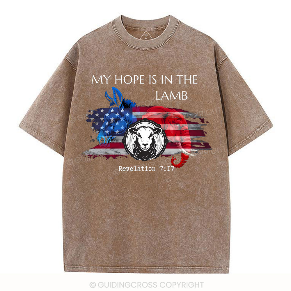 My Hope Is In The Lamb  Christian Washed T-Shirt