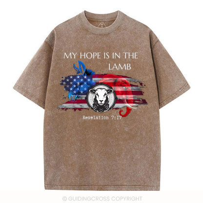 My Hope Is In The Lamb  Christian Washed T-Shirt