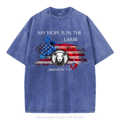 My Hope Is In The Lamb  Christian Washed T-Shirt