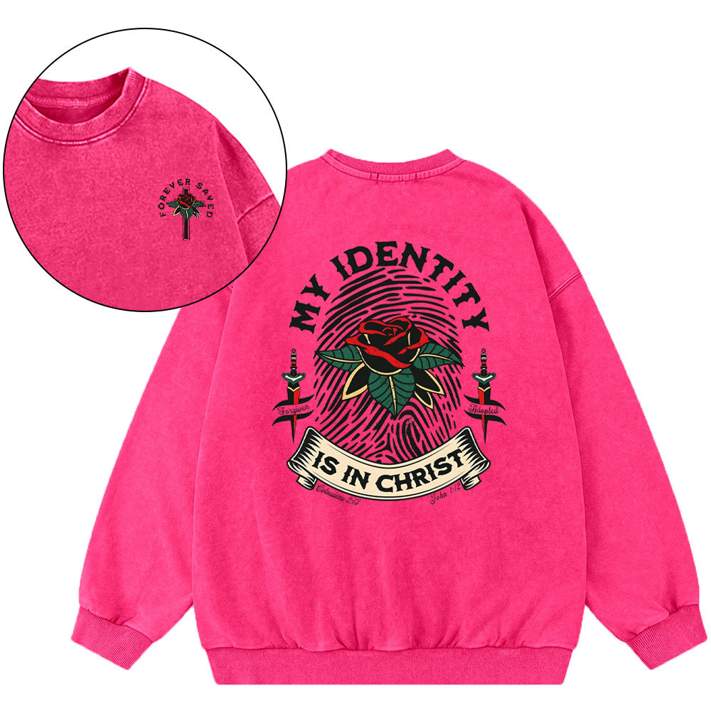 My Identify Is In Christ Christian Washed Sweatshirt