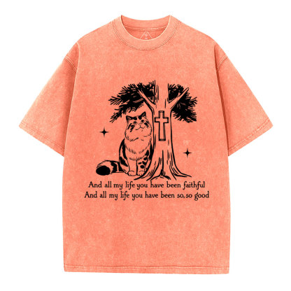 My Life Have Been Faintful  Christian Washed T-Shirt