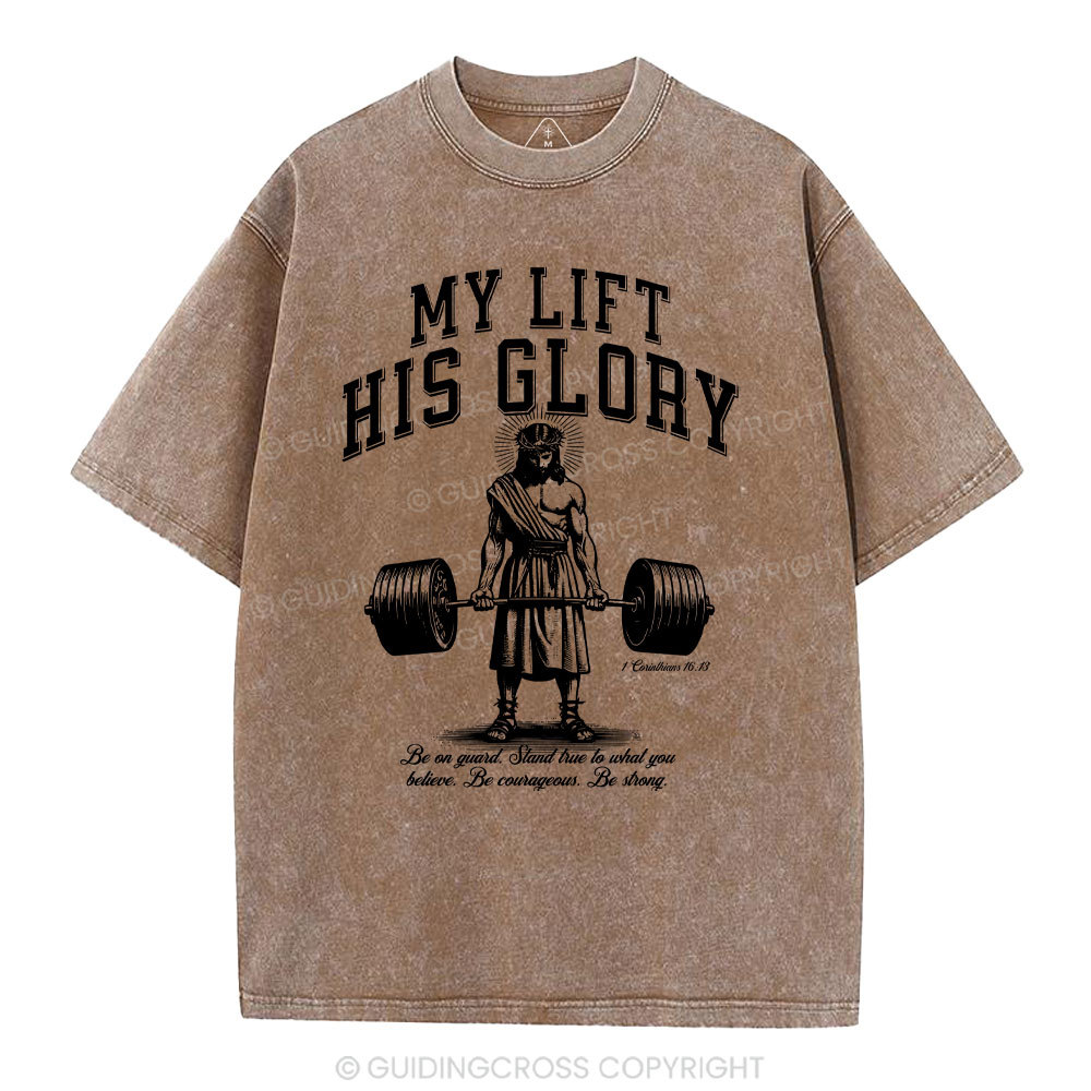 My Life His Glory Christian Washed T-Shirt