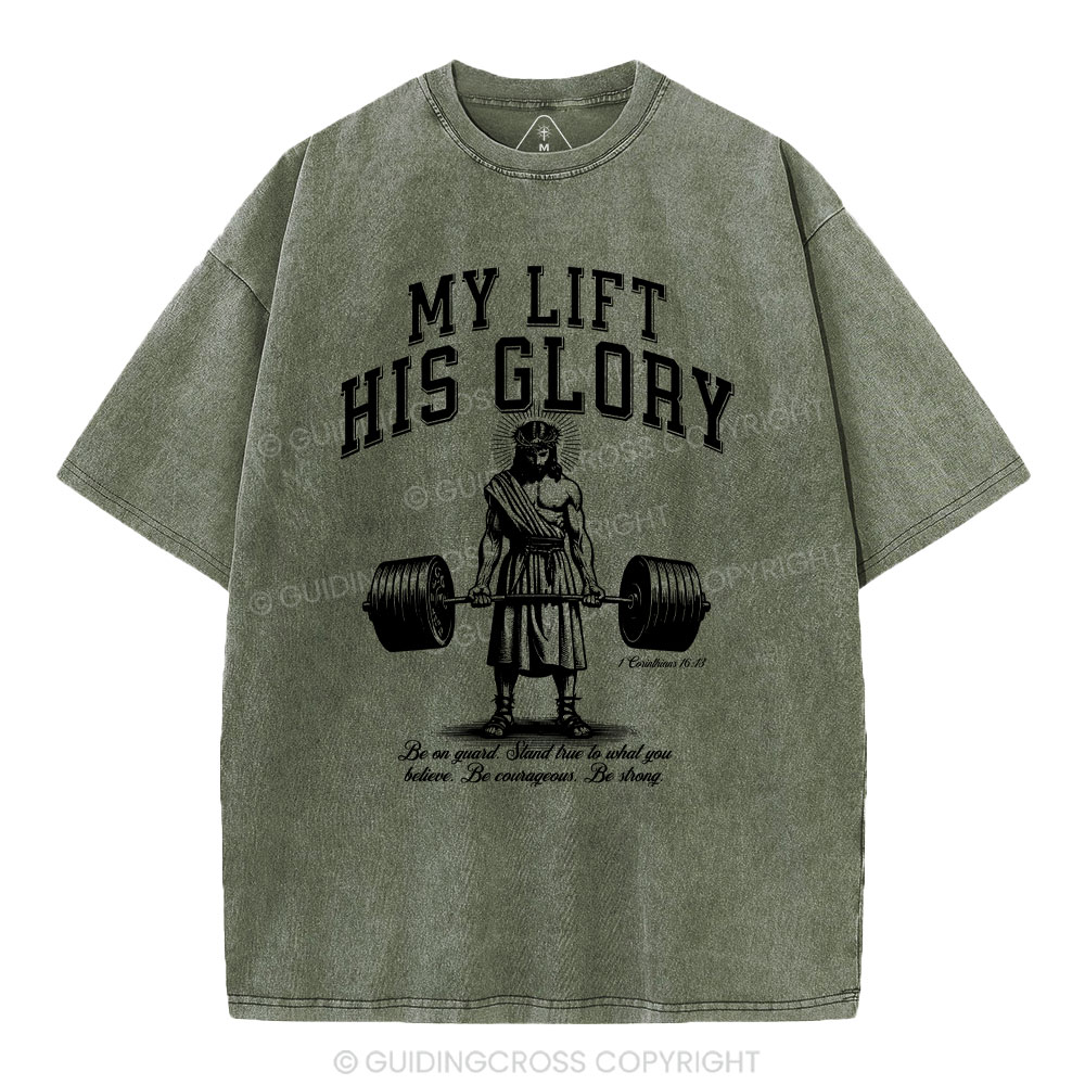 My Life His Glory Christian Washed T-Shirt