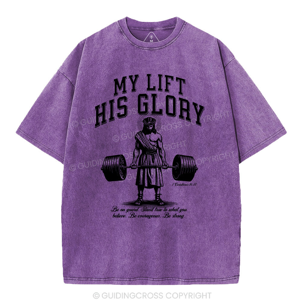 My Life His Glory Christian Washed T-Shirt