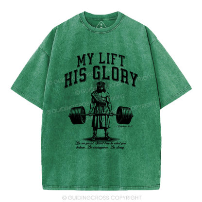 My Life His Glory Christian Washed T-Shirt
