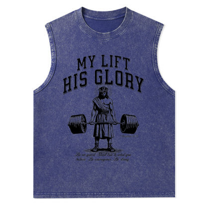 My Lift His Glory Christian Washed Tank Top