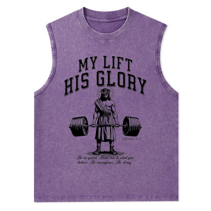 My Lift His Glory Christian Washed Tank Top