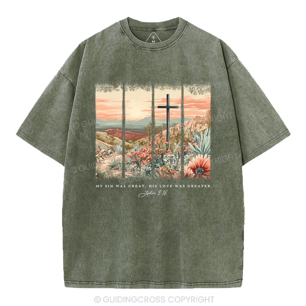My Sin Was Great Christian Washed T-Shirt