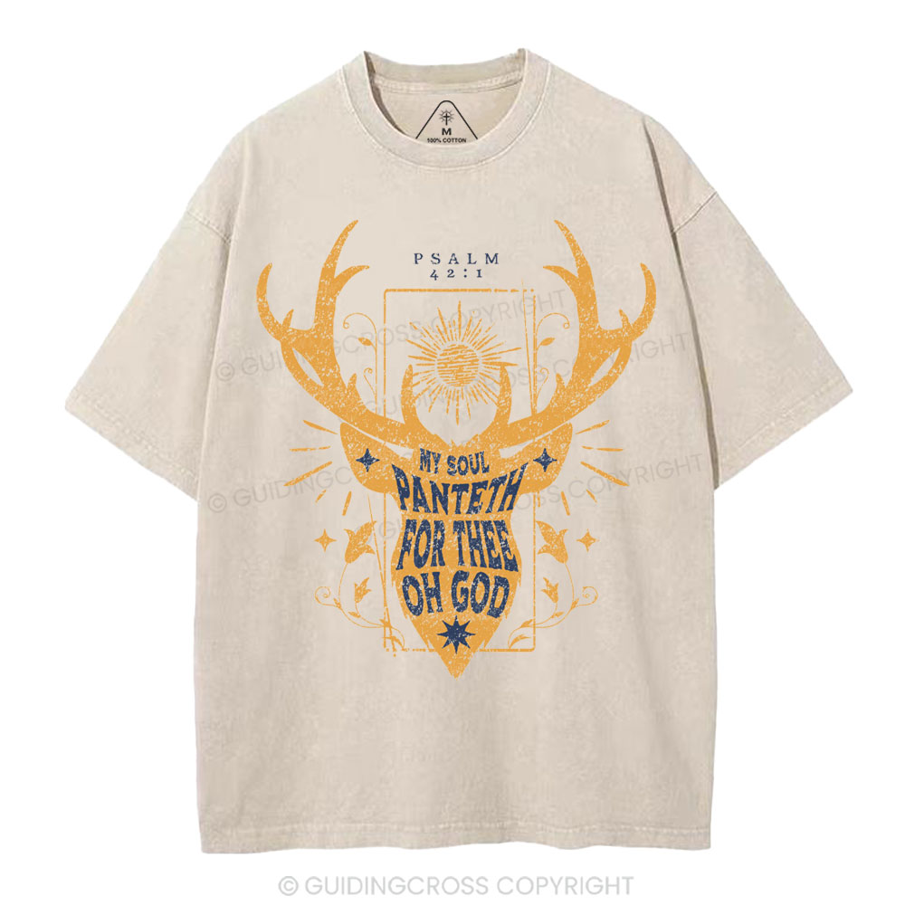 My Soul Panteth For Thee Oh God Christian Washed T-Shirt