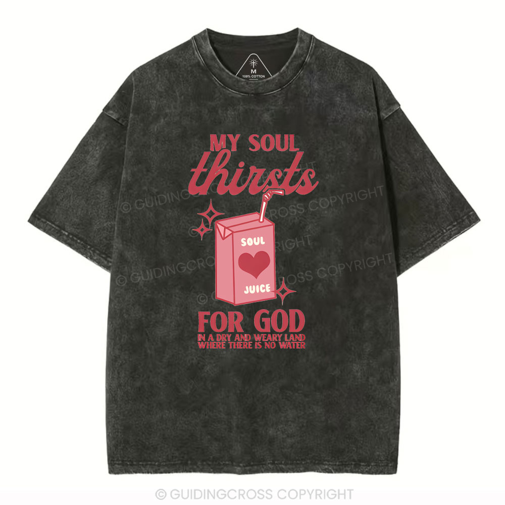 My Soul Thirsts For God Christian Washed T-Shirt