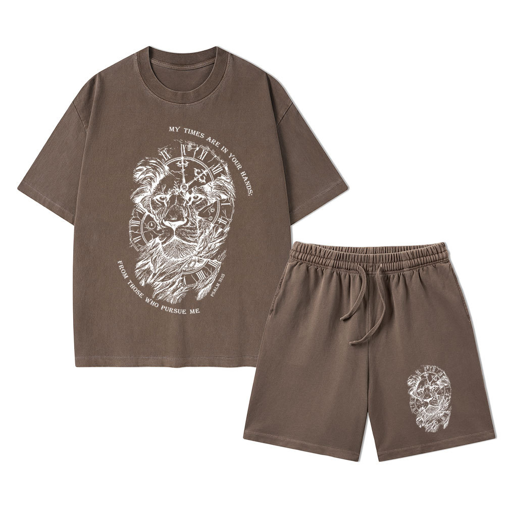 My Times Are In Your Hands Christian Washed T-Shirt & Shorts