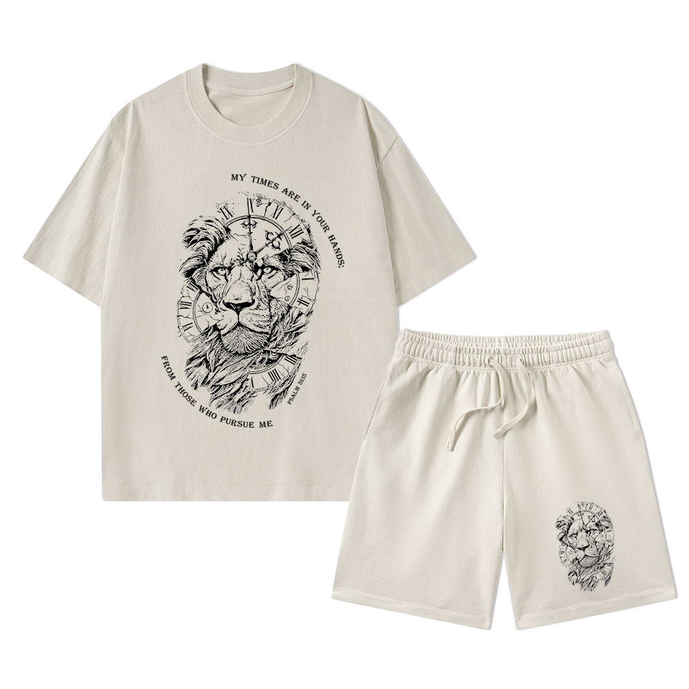 My Times Are In Your Hands Christian Washed T-Shirt & Shorts