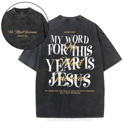 My Word For This Year Is Jesus Christian Washed T-Shirt