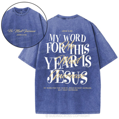 My Word For This Year Is Jesus Christian Washed T-Shirt