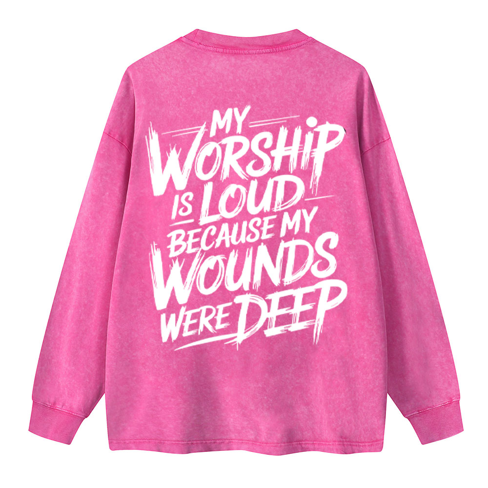 Sample Washed Long Sleeve T-Shirt Sale - GuidingCross