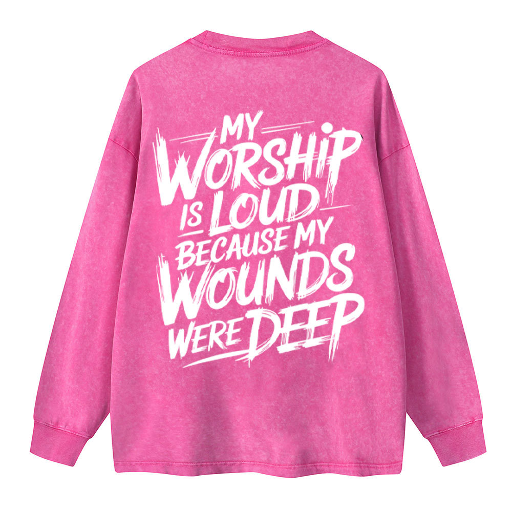 Sample Washed Long Sleeve T-Shirt Sale - GuidingCross