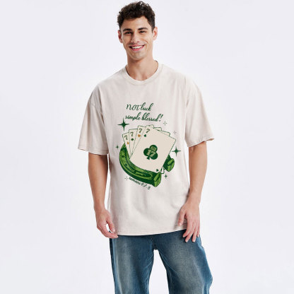 NOT luck simple blessed Christian Washed T-Shirt