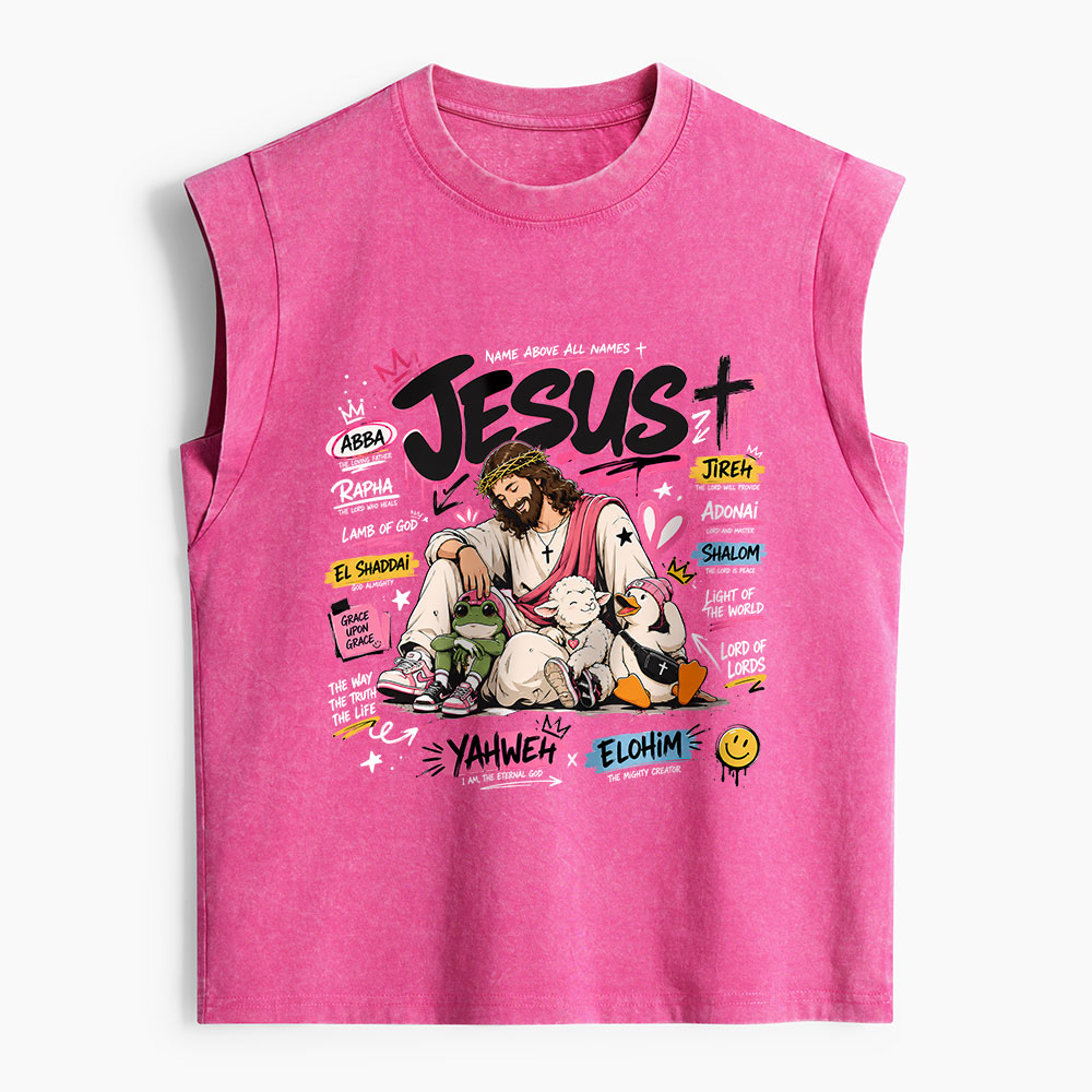 Name Above All Names Christian Women's Washed Tank Top