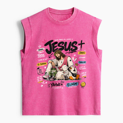 Name Above All Names Christian Women's Washed Tank Top