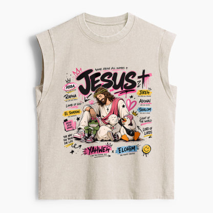 Name Above All Names Christian Women's Washed Tank Top