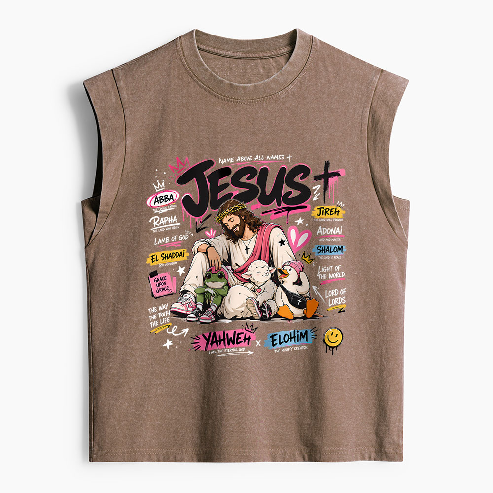 Name Above All Names Christian Women's Washed Tank Top