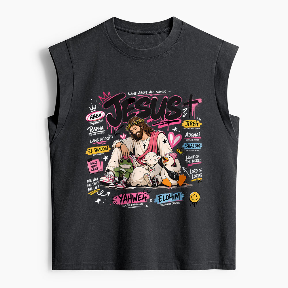 Name Above All Names Christian Women's Washed Tank Top