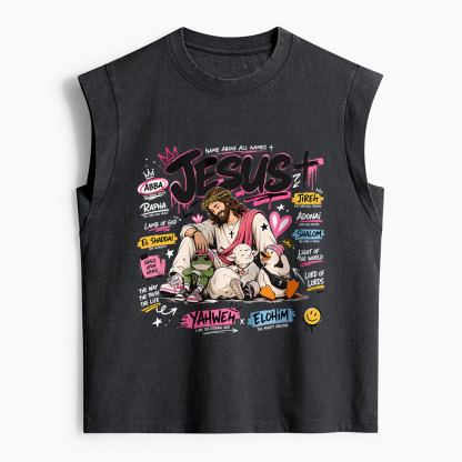 Name Above All Names Christian Women's Washed Tank Top