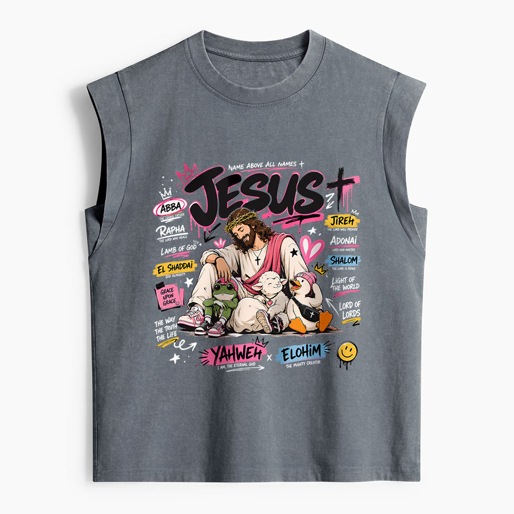 Name Above All Names Christian Women's Washed Tank Top