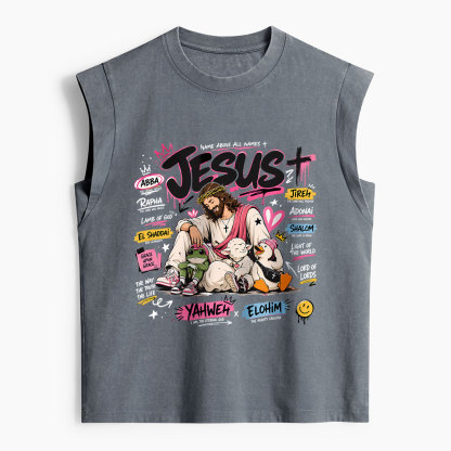 Name Above All Names Christian Women's Washed Tank Top