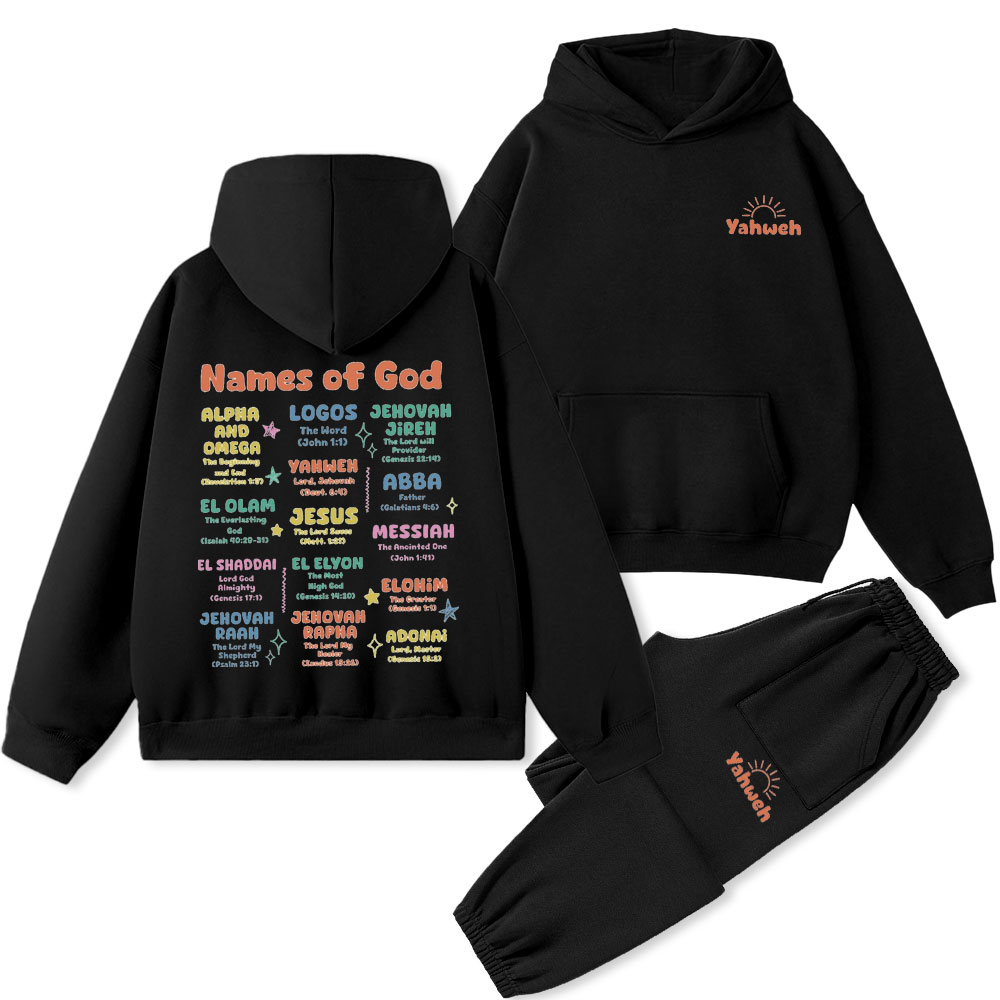 Name Of God Christian Premium Fleece Hoodie Set