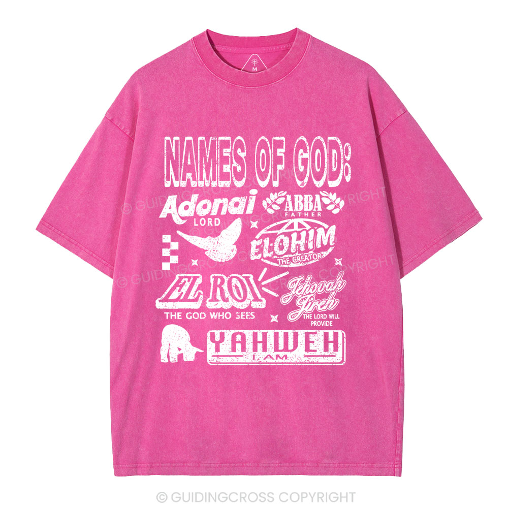 Names Of God Christian Washed T-Shirt