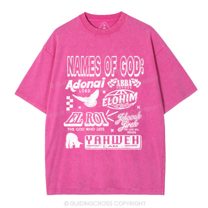 Names Of God Christian Washed T-Shirt