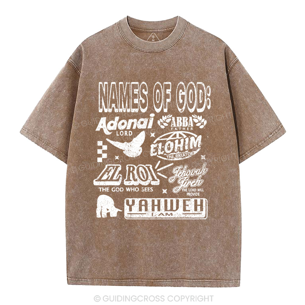 Names Of God Christian Washed T-Shirt