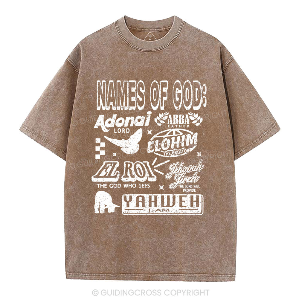 Names Of God Christian Washed T-Shirt