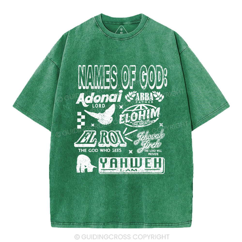 Names Of God Christian Washed T-Shirt