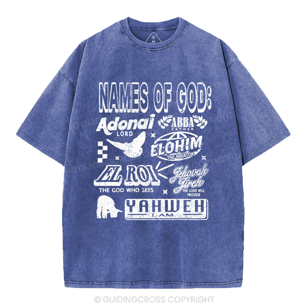 Names Of God Christian Washed T-Shirt