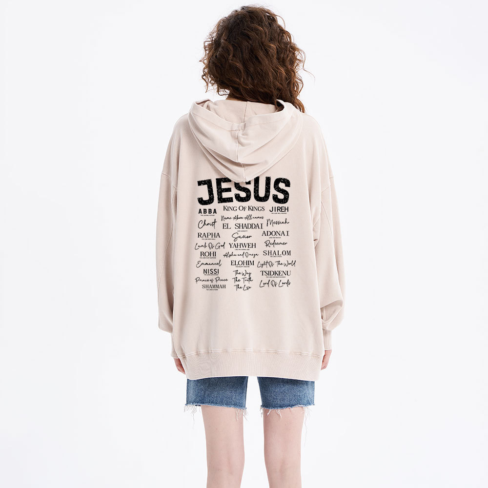 Names Of Jesus Christian Washed Hoodie