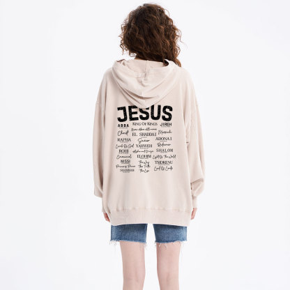Names Of Jesus Christian Washed Hoodie