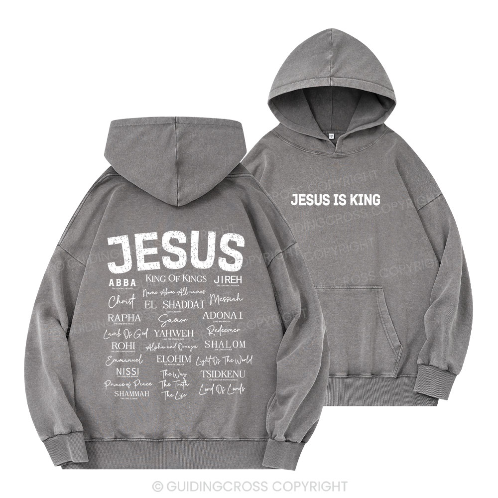 Names Of Jesus Christian Washed Hoodie