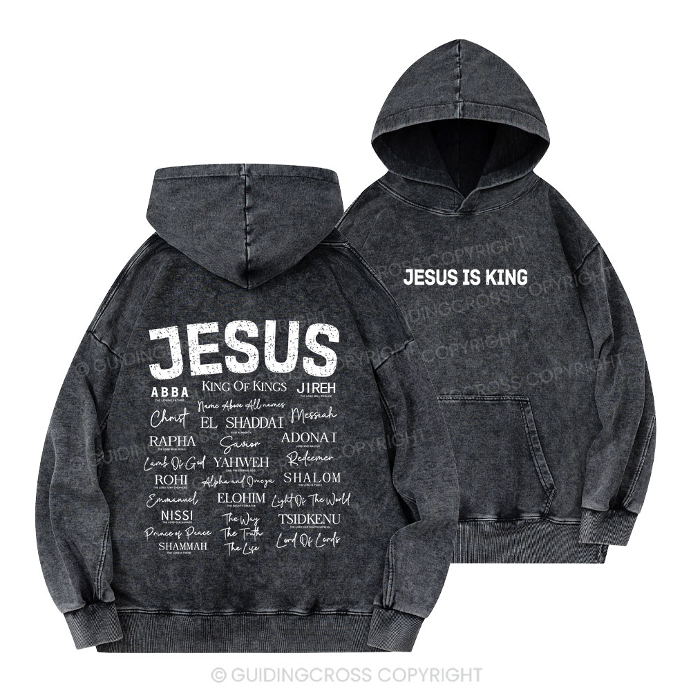 Names Of Jesus Christian Washed Hoodie