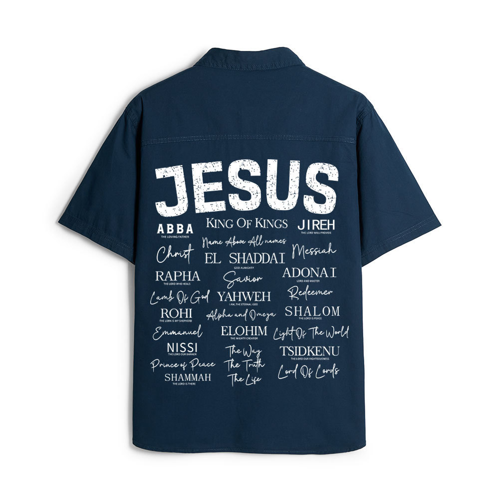 Names Of Jesus Christian Work Shirt 