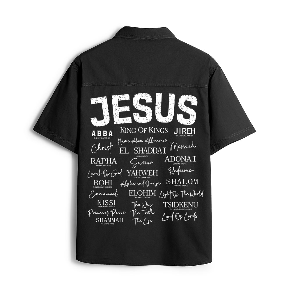Names Of Jesus Christian Work Shirt 