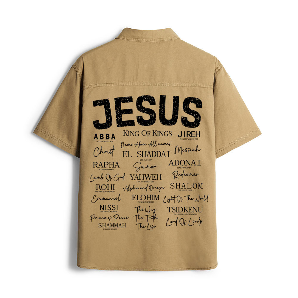 Names Of Jesus Christian Work Shirt 