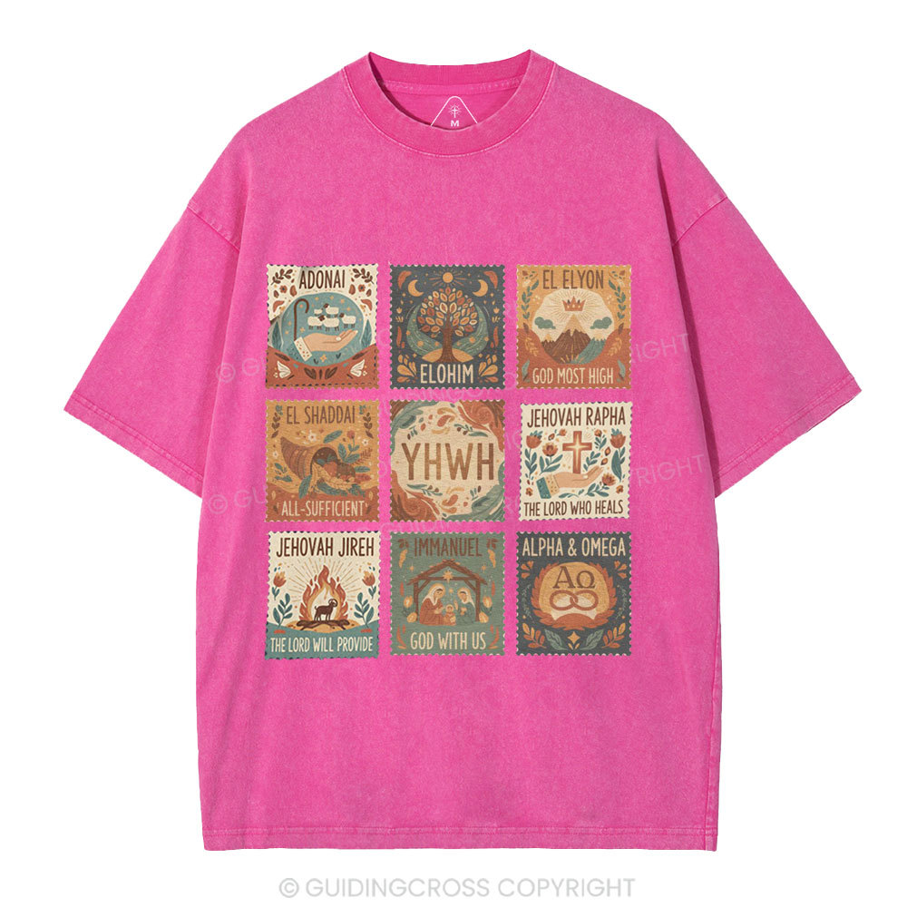 Names of God Christian Washed T-Shirt